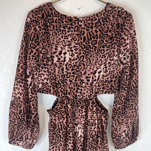 NWT Ranna Gill Floral Cutouts Leopard Print Midi Dress Size Small - Picture 7 of 12